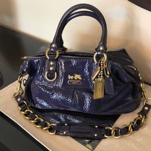 Coach purple patent leather handbag